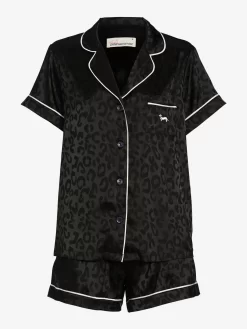 Jacquard Leopard Satin Pj Set -Pajama Shop 815723 black maq t scaled