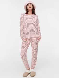 Fuzzy Stripe Top -Pajama Shop 815956 multi back2 t scaled