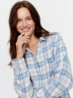 Blue Check Flannelette Nightshirt 6 Blue Check Flannelette Nightshirt -Pajama Shop 816040 multi back2 t scaled
