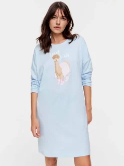 Bed Hair Sleep Tee -Pajama Shop 816043 blue back2 t scaled