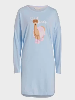 Bed Hair Sleep Tee -Pajama Shop 816043 blue maq t scaled