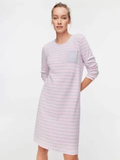 Waffle Stripe Nightie -Pajama Shop 816084 multi back2 t scaled