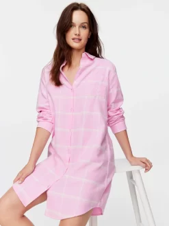 Pink Check Flannelette Nightshirt