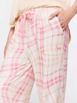 Caramel And Pink Plush Wide Leg Pj Pant -Pajama Shop 816132 multi back2 t scaled