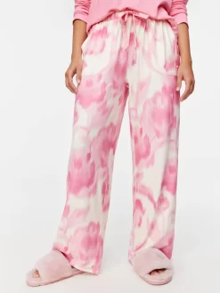 Pink Floral Wide Leg Plush Pj Pant -Pajama Shop 816133 multi back2 t scaled