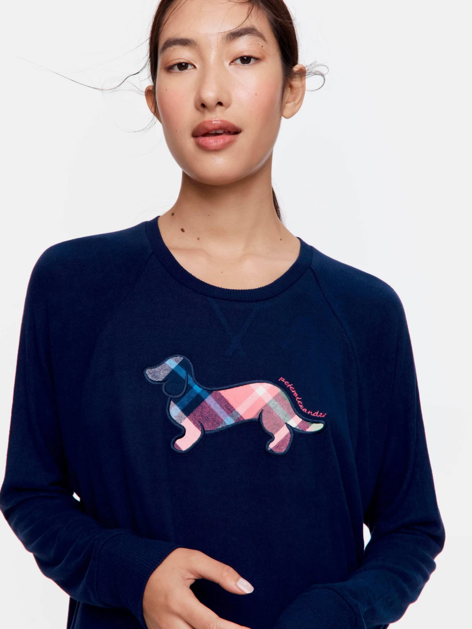 Navy Fuzzy Slim Penny Nightie 2 Navy Fuzzy Slim Penny Nightie - Image 2