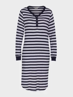 Henley Long Sleeve Stripe Fuzzy Nightie 7 Henley Long Sleeve Stripe Fuzzy Nightie -Pajama Shop 816138 multi maq t scaled