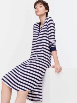 Henley Long Sleeve Stripe Fuzzy Nightie