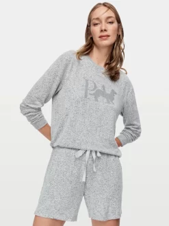 Grey Marle Fuzzy Short 5 Grey Marle Fuzzy Short -Pajama Shop 816183 greymarle back t scaled