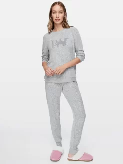 Grey Marle Fuzzy Sweater -Pajama Shop 816898 greymarle back2 t scaled