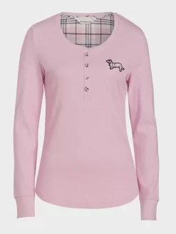 Rib Pink Henley -Pajama Shop 817090 pink maq t scaled