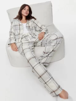 Grey Check Bamboo Flannelette Pj Set 8 Grey Check Bamboo Flannelette Pj Set -Pajama Shop 817211 multi back2 t scaled