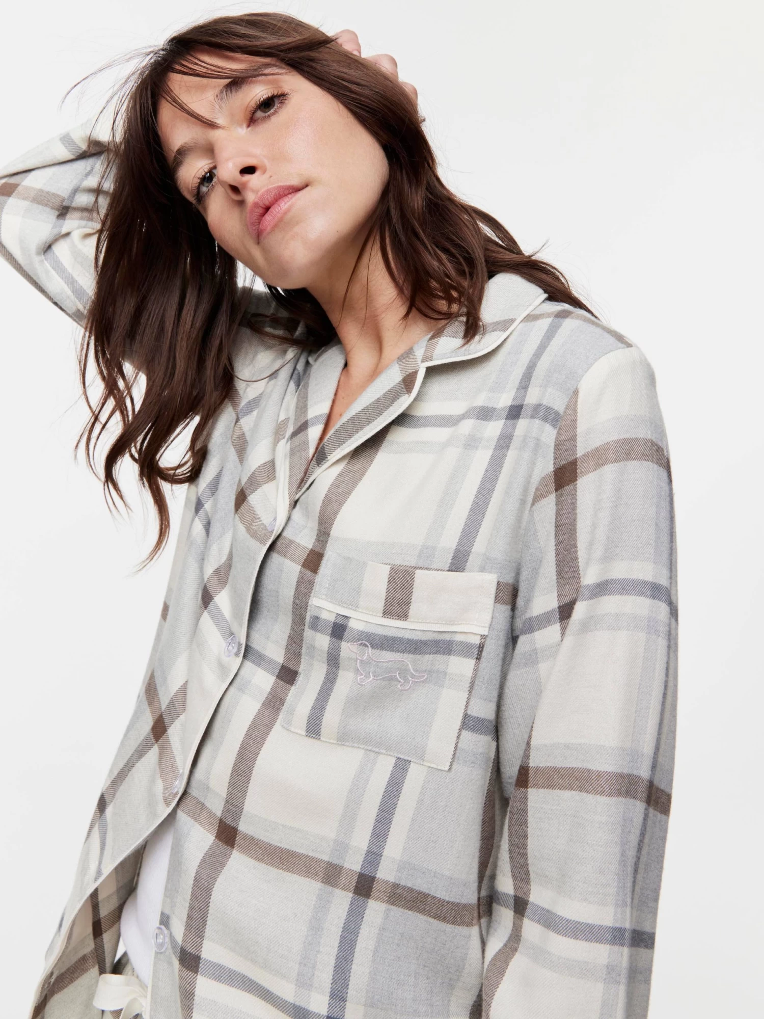 Grey Check Bamboo Flannelette Pj Set 4 Grey Check Bamboo Flannelette Pj Set - Image 4