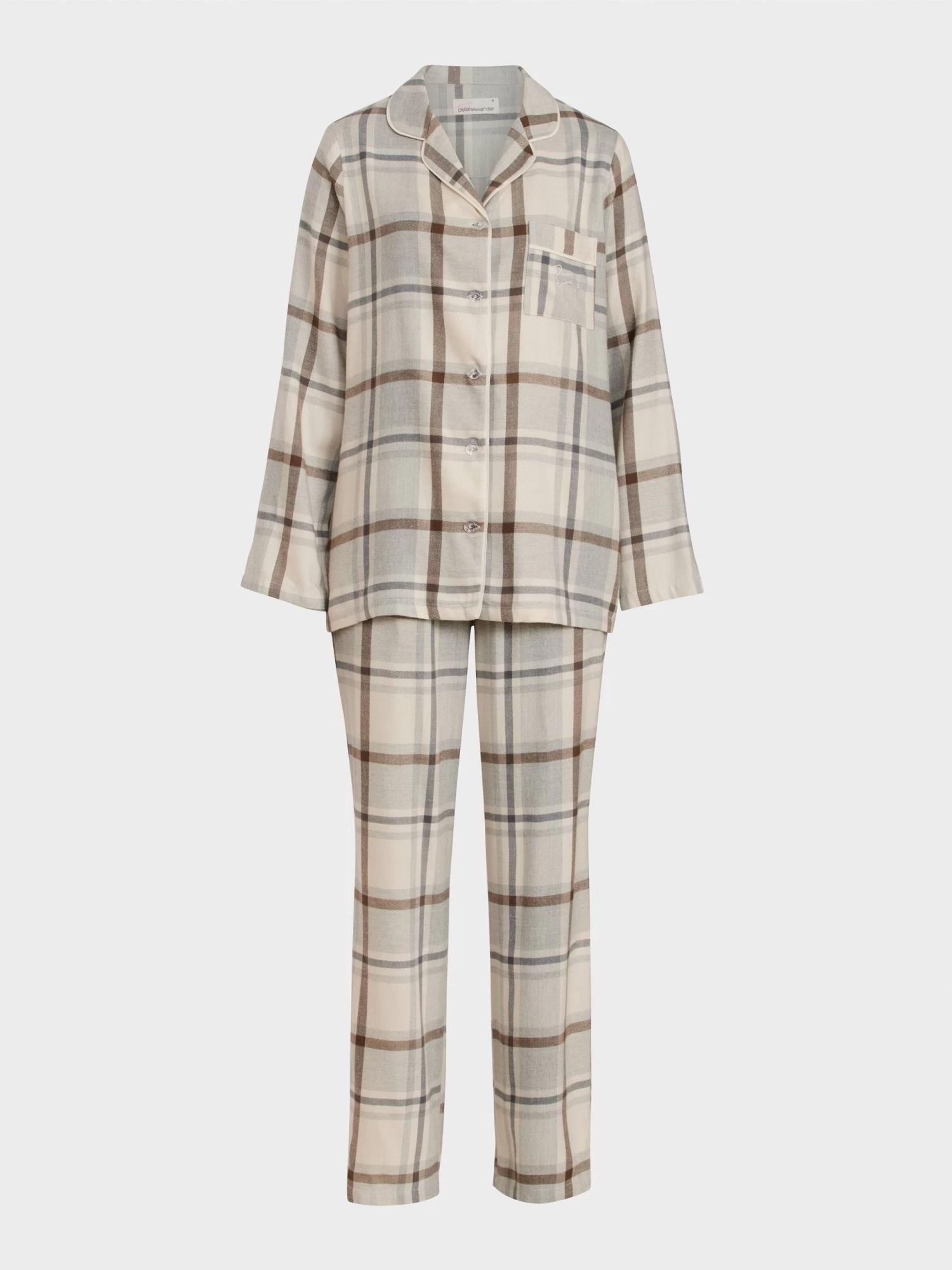 Grey Check Bamboo Flannelette Pj Set 5 Grey Check Bamboo Flannelette Pj Set - Image 5