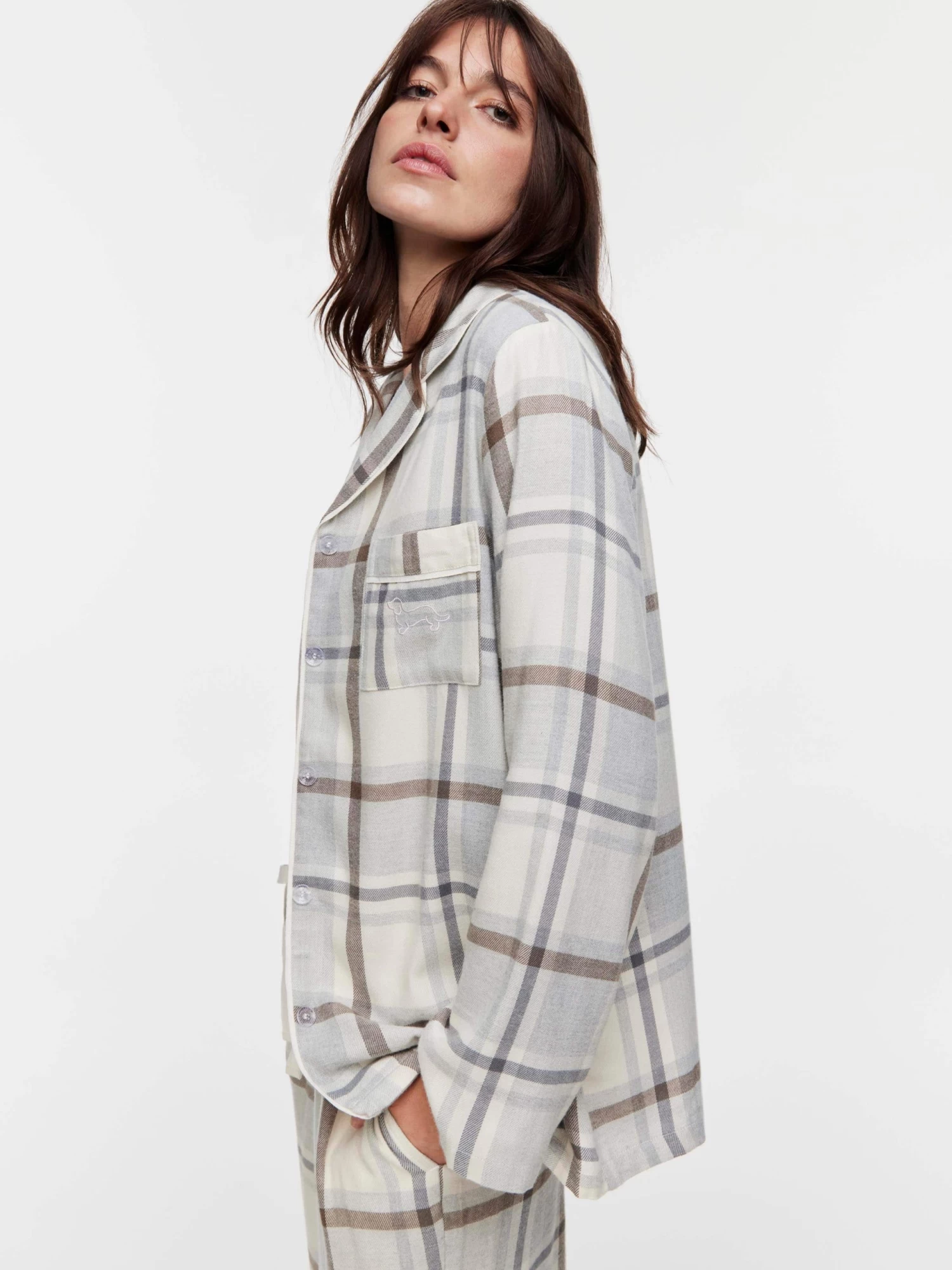 Grey Check Bamboo Flannelette Pj Set 1 Grey Check Bamboo Flannelette Pj Set