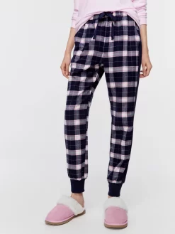 Navy Check Cuff Flannelette Pj Pant -Pajama Shop 817213 multi back2 t scaled