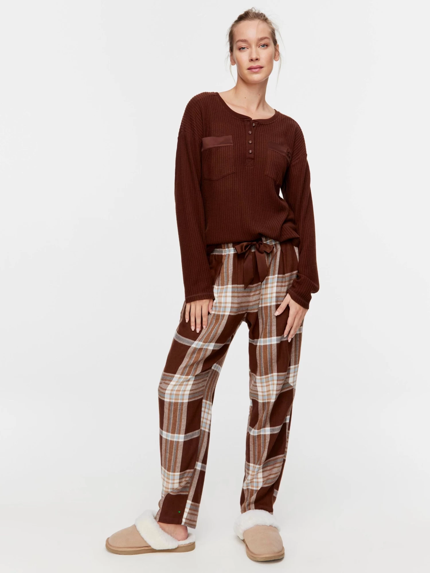 Chocolate Drape Bamboo Flannelette Pj Pant 2 Chocolate Drape Bamboo Flannelette Pj Pant - Image 2