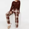 Chocolate Drape Bamboo Flannelette Pj Pant