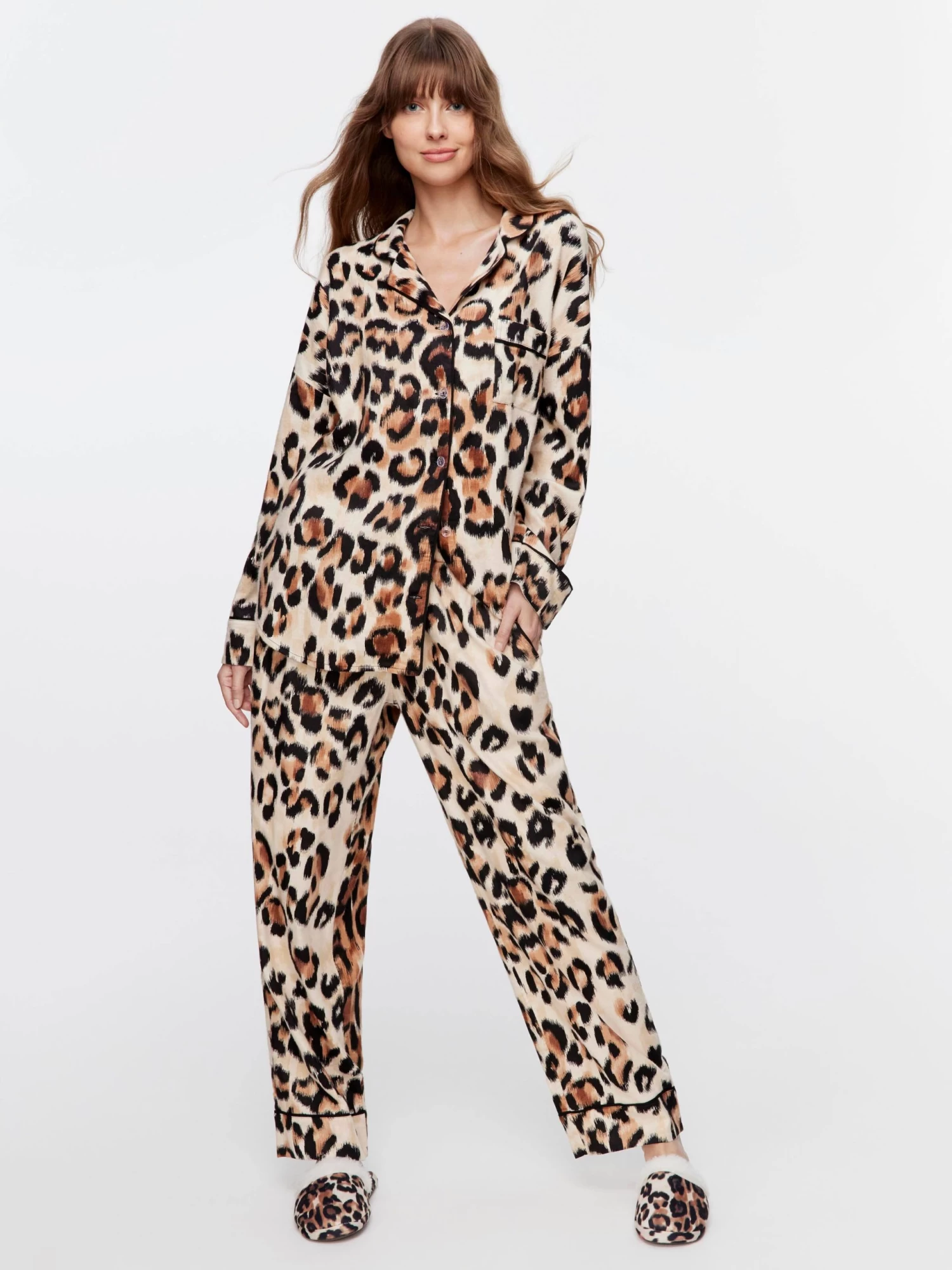Leopard Bamboo Flannelette Pj Set 3 Leopard Bamboo Flannelette Pj Set - Image 3