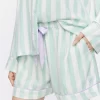 Mint Stripe Flannelette Mid Short