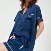 Navy Chic Satin Pj Set