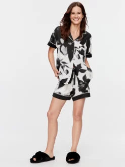 Dark Floral Shortie Pj Set -Pajama Shop 818612 multi back2 t scaled