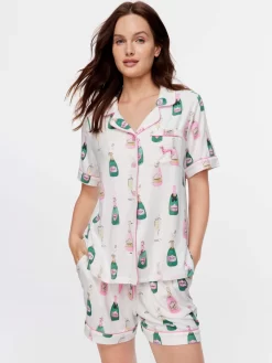 Champagne Plush Shortie Pj Set