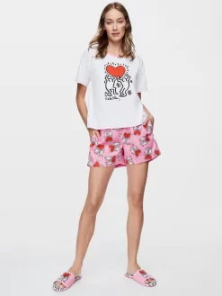 Keith Haring Tee -Pajama Shop 818773 white back2 t scaled