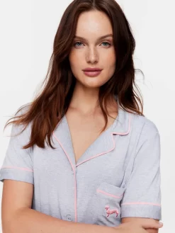 Solid Bamboo Jersey Shortie Pj Set -Pajama Shop 819228 blue back2 t scaled