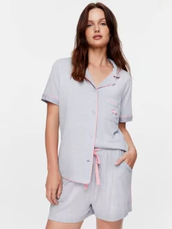 Solid Bamboo Jersey Shortie Pj Set -Pajama Shop 819228 blue back3 t scaled