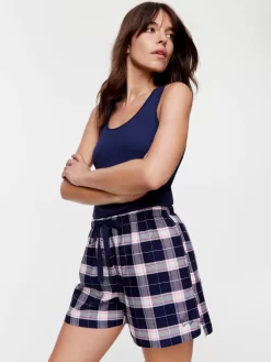 Navy Check Mid Short -Pajama Shop 819293 multi back2 t scaled