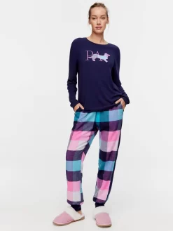 Penny Check Sweater -Pajama Shop 819363 navy back2 t scaled