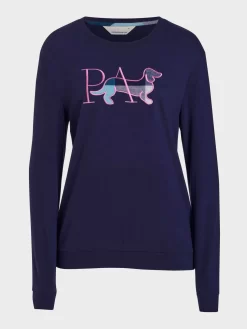 Penny Check Sweater -Pajama Shop 819363 navy maq t scaled