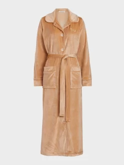 Button Up Fleece Gown -Pajama Shop 819371 caramel maq t scaled