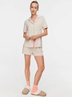 Bamboo Short Sleeve Shirt -Pajama Shop 819395 caramel back2 t scaled