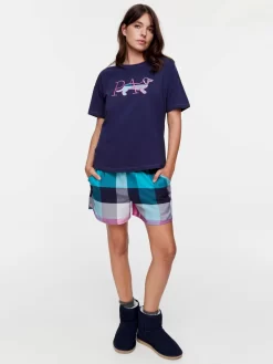 Penny Check Tee -Pajama Shop 819397 navy back2 t scaled