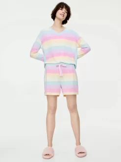 Rainbow Fuzzy Short 6 Rainbow Fuzzy Short -Pajama Shop 819459 multi back2 t scaled