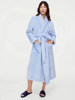 Cornflower Jacquard Gown -Pajama Shop 819471 blue back2 t scaled