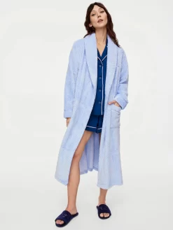 Cornflower Jacquard Gown -Pajama Shop 819471 blue back3 t scaled