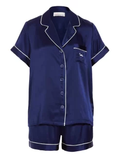 Navy Mulberry Silk Shortie Pj Set 9 Navy Mulberry Silk Shortie Pj Set -Pajama Shop 819902 navy maq t scaled
