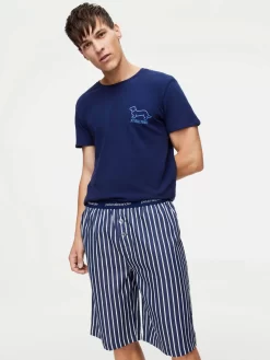 Midnight Stripe Sleep Short 6 Midnight Stripe Sleep Short -Pajama Shop 832886 navywhite back2 t scaled