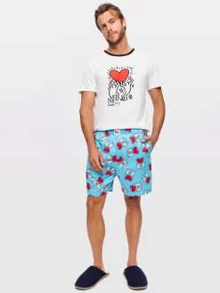 Keith Haring Mid Short -Pajama Shop 835242 paleblue back2 t scaled