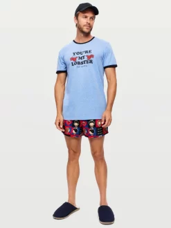 Friends Lobster Tee -Pajama Shop 835257 paleblue back2 t scaled