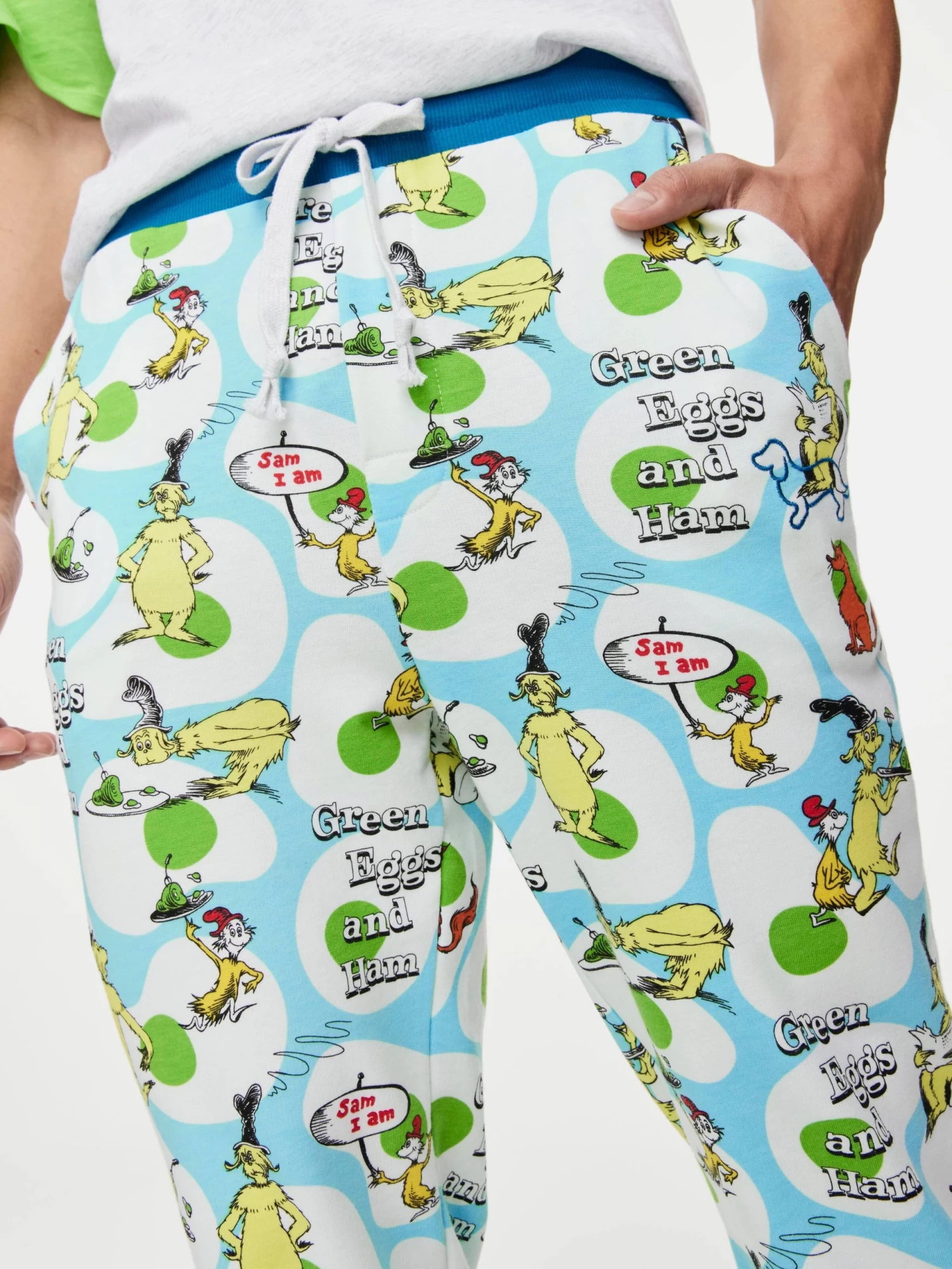 Dr Seuss Green Eggs & Ham Terry Jogger Pj Pant 3 Dr Seuss Green Eggs & Ham Terry Jogger Pj Pant - Image 3