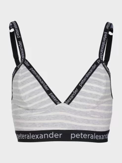 Grey Marle Stripe Bralette -Pajama Shop 842406 grey maq t scaled