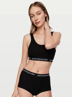 Black Rib Crop Boyshort