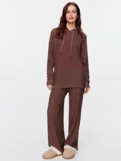 Chocolate Rib Hoodie -Pajama Shop 842571 brown back2 t scaled