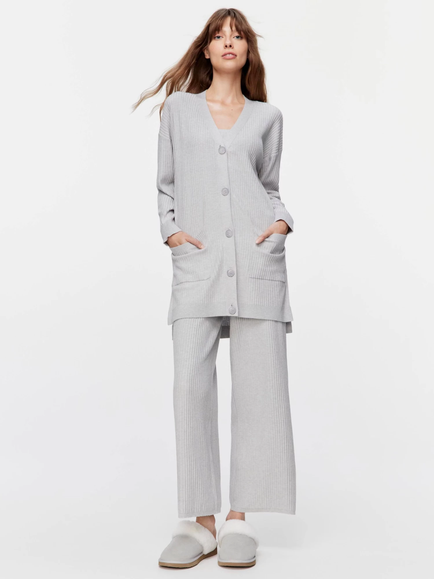 Grey Rib Cardi 3 Grey Rib Cardi - Image 3