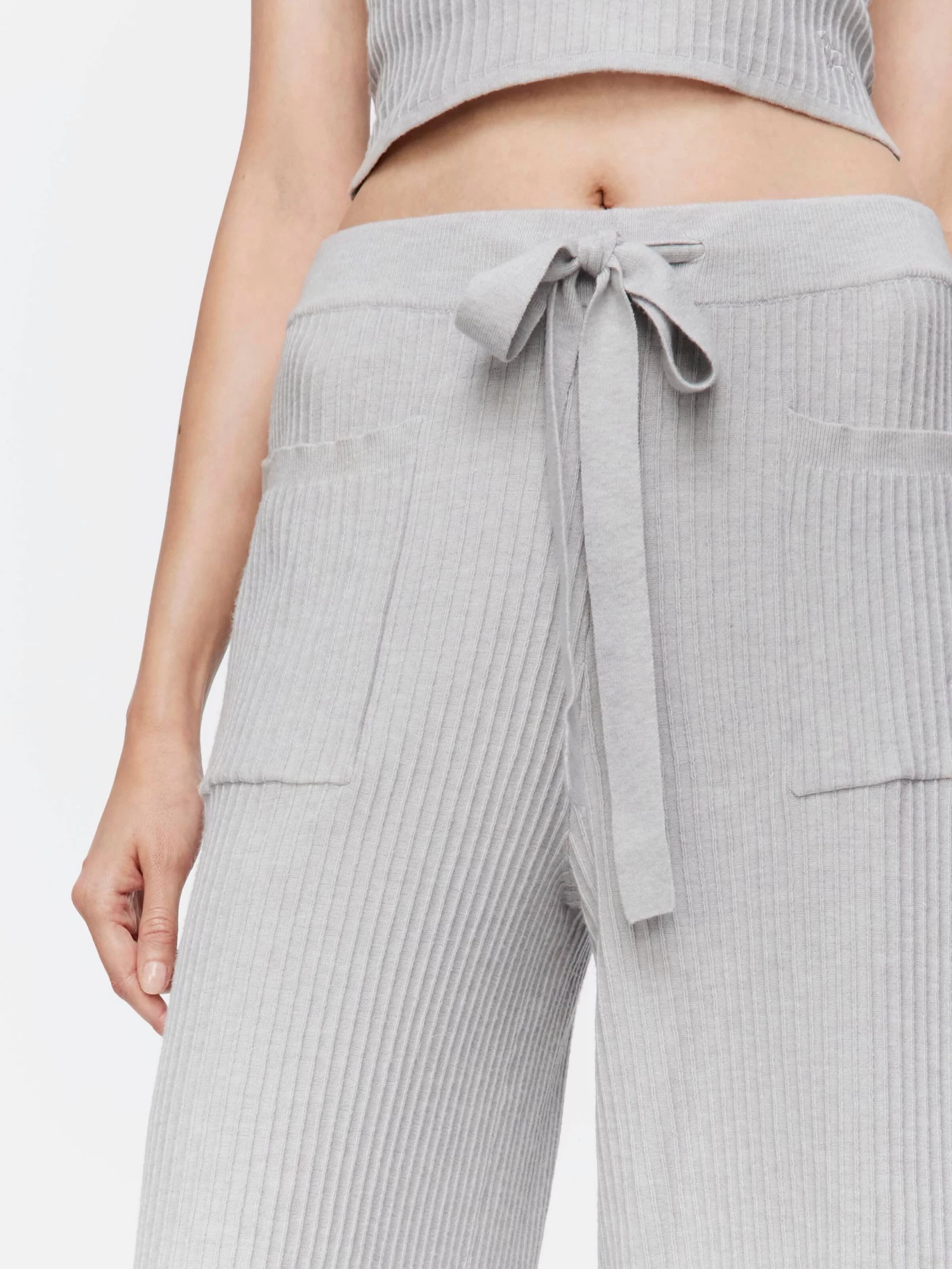 Grey Rib Pj Pant 3 Grey Rib Pj Pant - Image 3