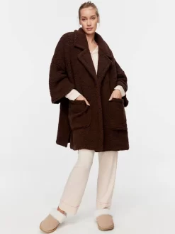 Chocolate Drape Cardi -Pajama Shop 842576 brown back3 t scaled